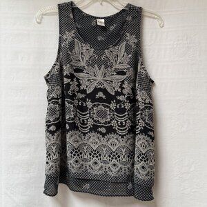 Bila Boho Sleeveless Blouse Womens Medium Paisley Rayon Boho Cottage Festival